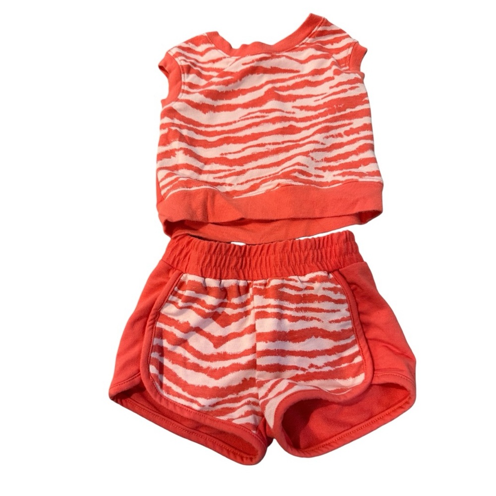 Coral Zebra Print Top and Shorts Set Splendid